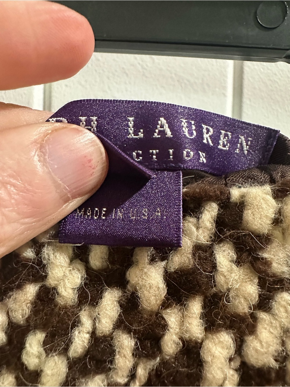 Vintage Ralph Lauren Collection Wool Boucle Tweed Skirt Brown Ivory USA - Picture 6 of 9